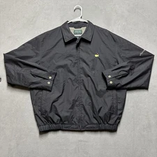 Masters Collection Jacket Mens XL Black Full Zip Lined Wind Rain Resistant Golf