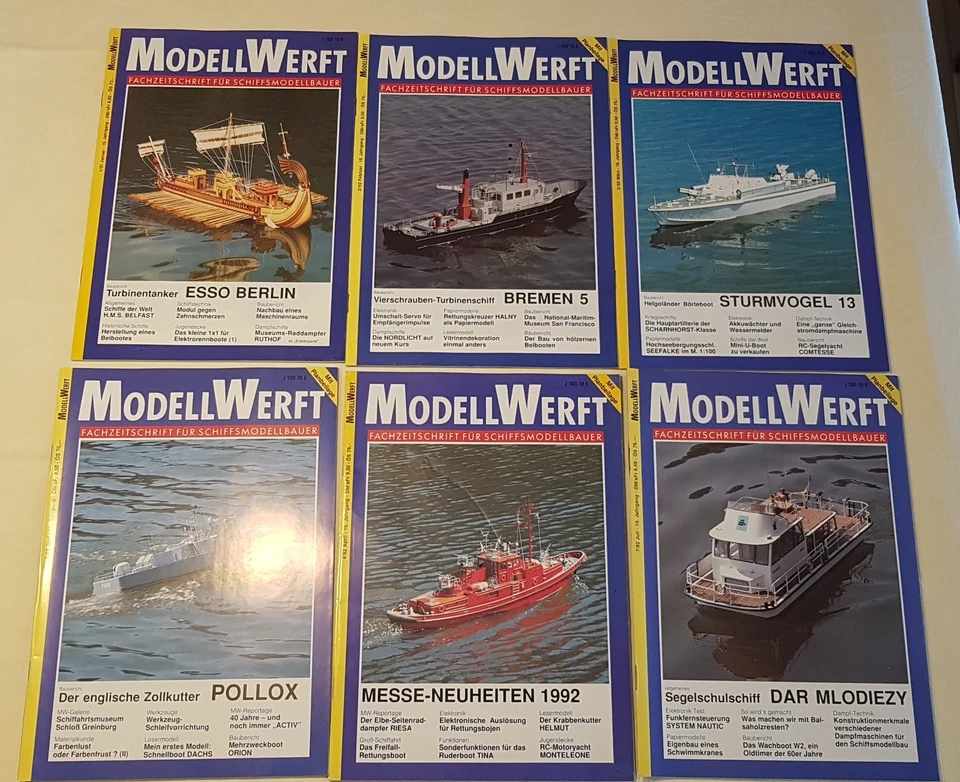 22 x Modell Werft Fachzeitschrift für Schiffsmodellbauer aus den Jahren 1991-96