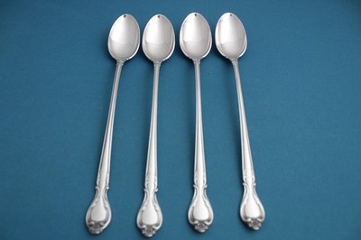 International Lyon QUEEN'S FANCY Iced Tea Spoons (Set of 4) Stainless 7 3/4''