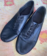 International all leather Jazz Dance Shoes Women  s 7 Black Leather Soles UK