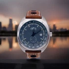 MOM Italy Steel/Leather Watch PM760GPMAC/2180 45mm Very Discounted New