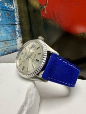 Mens Rolex Oyster Perpetual Datejust Steel Silver Dial 36mm Watch Blue 10