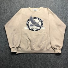 Vintage Danaggers Eddie Bauer Goose Graphic Sweatshirt Mens Medium Tan USA Made