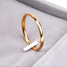 14k Solid Gold 2mm Wedding Band / 14k Yellow Gold Wedding Ring for Men and Women