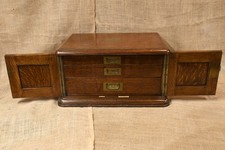 Edwardian Antique walker & hall 3 Drawer Cutlery Cabinet Box collectors Chest