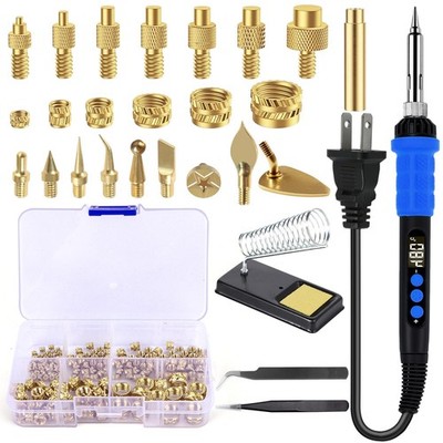 90W Digital Soldering Iron Heat Set Insert Tool,130PCS Threaded 151pcs
