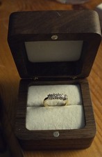 18ct Gold Ring With 5 Diamonds Size I. Engagement 