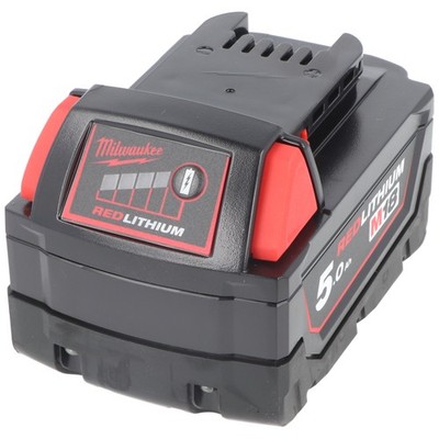 Original Milwaukee M18, M18B5 Red Lithium Akku Li-on 18V 5,0Ah, Akku Weitkowitz