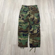 Vintage Camo Cargo Pants Small Short Army Military Woodland Camouflage Utility