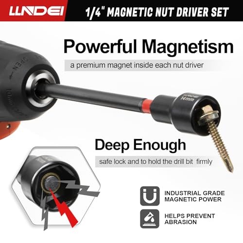  1/4" Drive Socket Set & Nut Driver Set 44PCS, 1/4-Inch Sockets 44PCS Metric