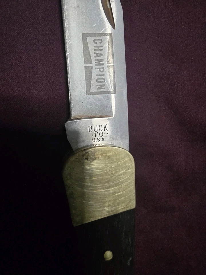 1974-1980 Buck 2 Dot 110 CHAMPION Lock Back Knife With Original Sheath - Image 3 of 4