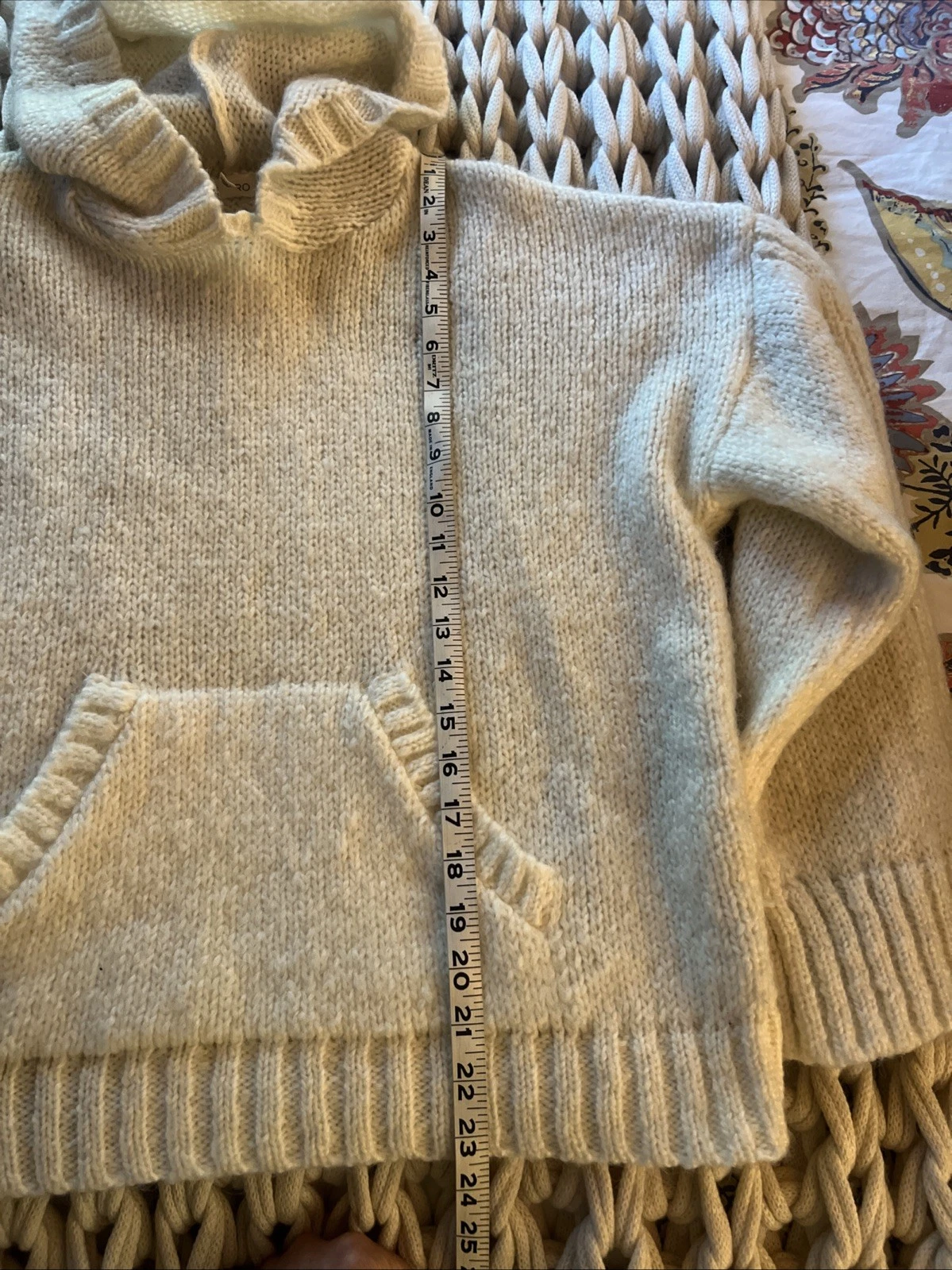 OFF WHITE Felpa con cappuccio Anthropologie Pilcro colore avorio taglia media