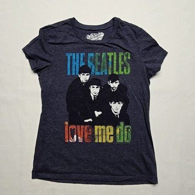The Beatles Love Me Do Shirt Womens Blue Medium Music Band Graphic Tee