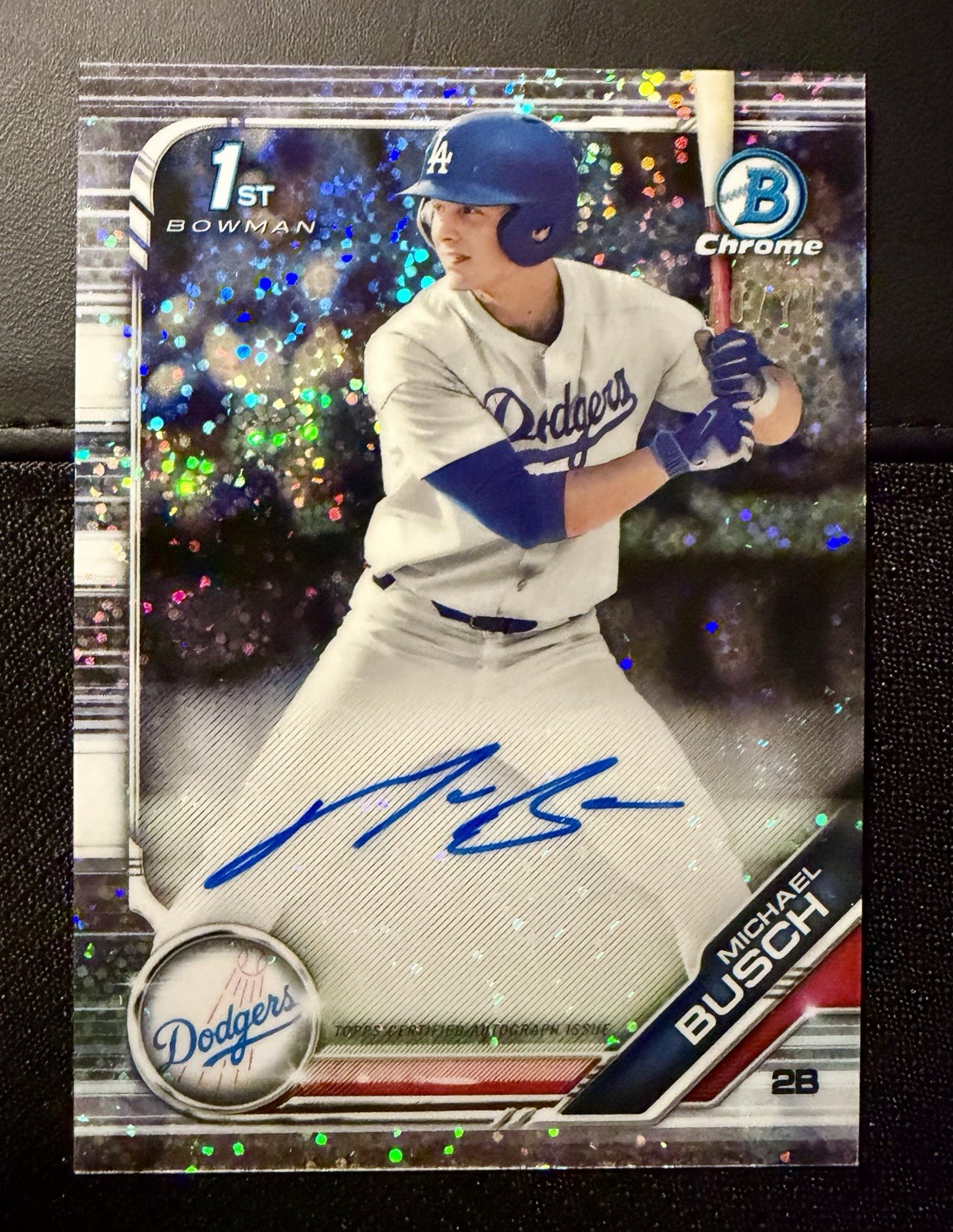 2019 Bowman Chrome Draft Sparkle Autograph Michael Busch /71 1st Bowman