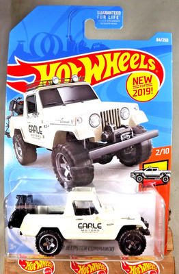 2019 Hot Wheels ERROR #84 Hot Trucks 2/10 '67 JEEPSTER COMMANDO White Chrm-BlkSp