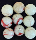 9 MINT Ultra UV-Reactive DAS Milky Oxblood Glass Marbles 3/4".  HTF.  Lot 0187 — photo 3