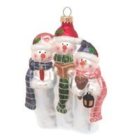 Krebs Glas Lauscha Christbaumschmuck Singende SchneemäNner Aus Glas - Ca. 15 Cm