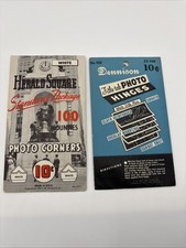 Vintage Herald Square Photo Corners & Dennison Title-tab Photo Hinges