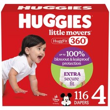 Huggies Little Movers HuggFit 360 Disposable Diapers - Size 4 - 116ct