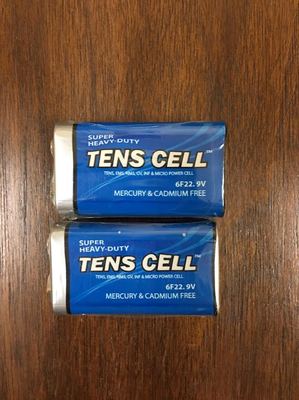 TENS CELL 9 Volt Battery - Super Heavy Duty (pack of 2) FREE SHIPPING 