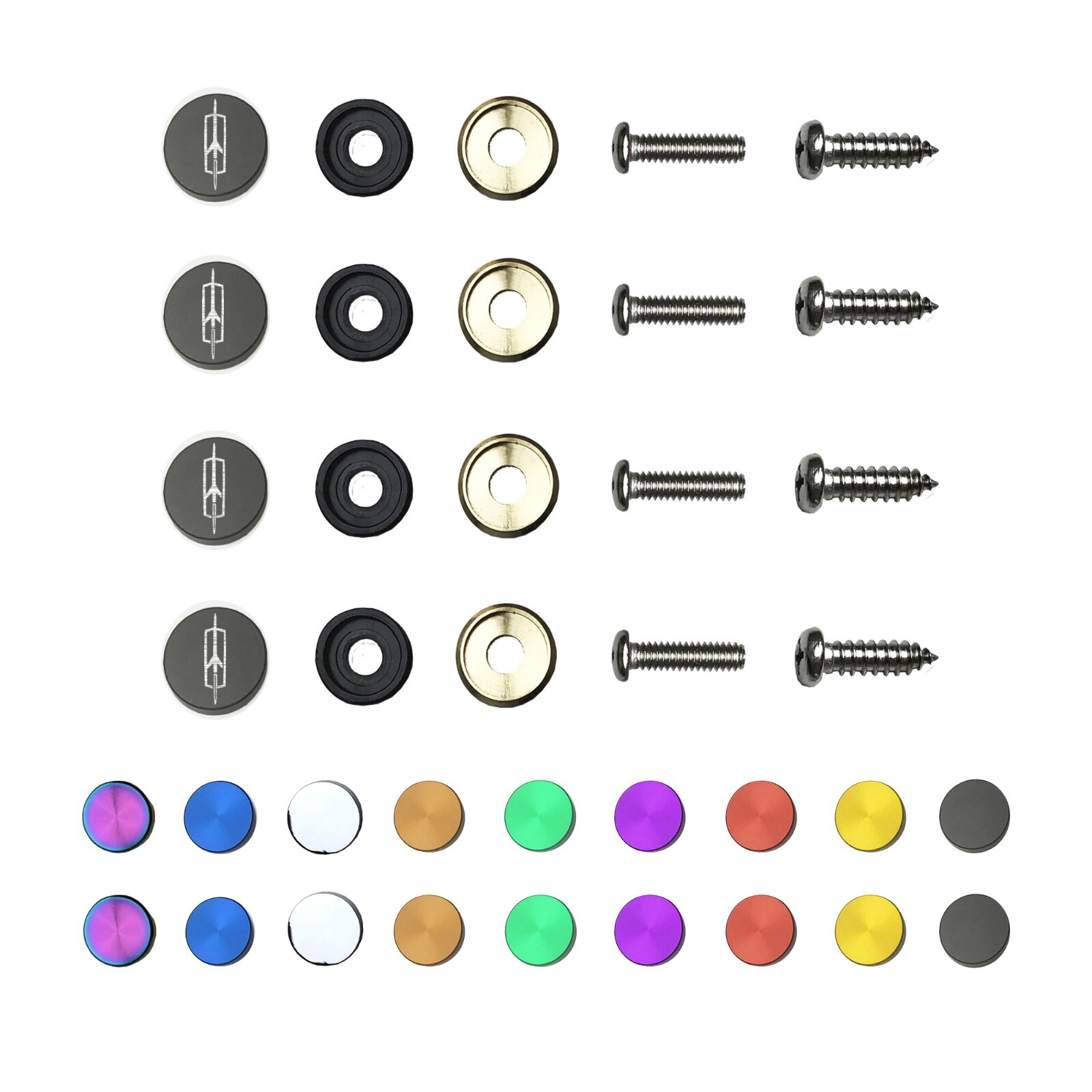 Front License Plate Bolts Laser Etched Black Aluminum 'L' Logo - Foto 3