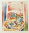 Jean Dufy Original Watercolor Cat On A Chair on Paper in Gilt Frame — photo 4