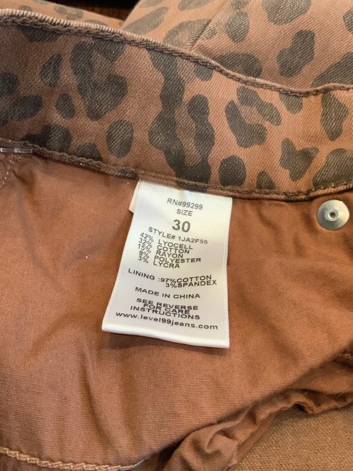 Level 99  Brown(Leopard Print, Exposed Button Fly… - image 9