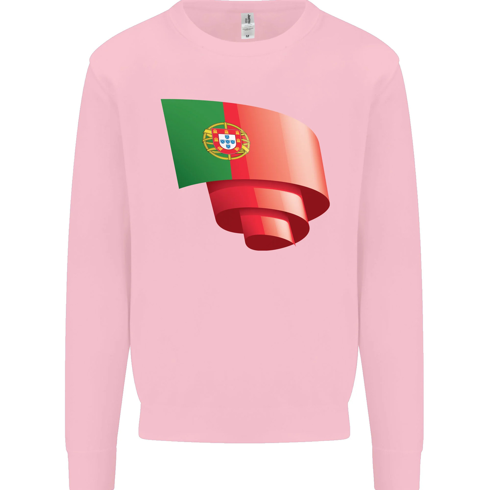 Curled Portugal Flag Portugese Day Football Kids Sweatshirt Jumper image 10