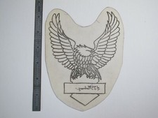 vtg 1960s 1970s Tattoo Flash acetate stencil Eagle Crest signed Large EA