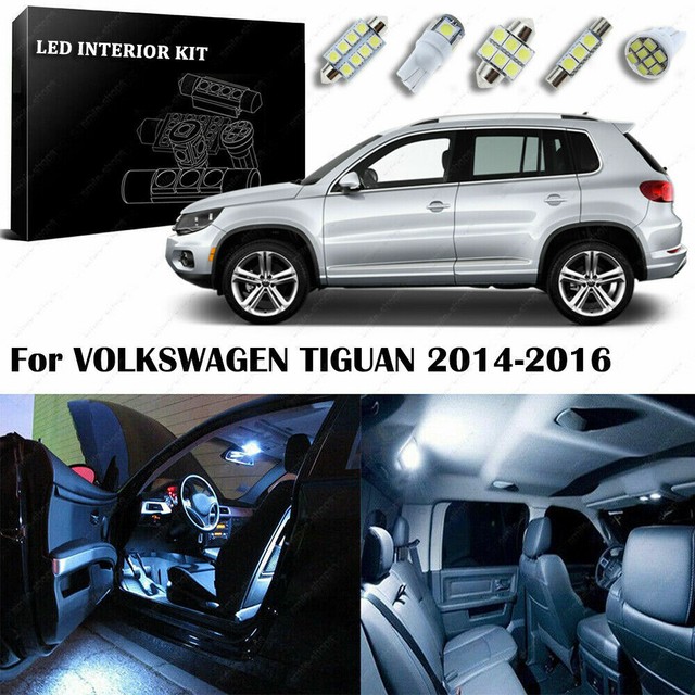 10×HID Xenon White Interior LED Light Kit For VOLKSWAGEN TIGUAN 2014