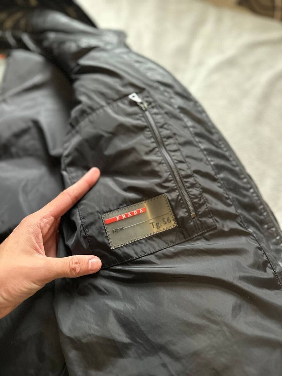 Prada Puffer Wool Nylon Gabardine Black down Coat Jacket Prada Puffer Wool Nylon Gabardine Black down Coat Jacket