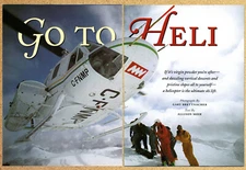 Helicopter Go To Hell Ski Lift Powder Slopes 2 Page Vtg Print Ad Ephemera 1994