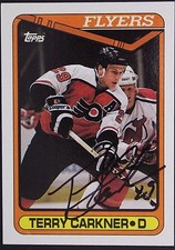 TERRY CARKNER Flyers Autograph 1990 Topps # 381 Signed Card JSA 16H
