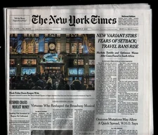 New York Times, Sat Nov 27 2021, Jared Kushner Qatar, Afgan Crisis 122721WEEM