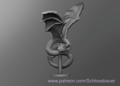 Flying Snake Creature Monster Manual 28mm Scale DND D&D Miniature SB