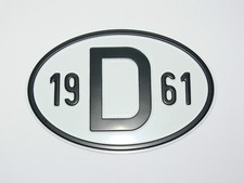 D-Schild 1961 Alu geprägt für VW Käfer Karmann Ghia Bus T1 Oldtimer NEU