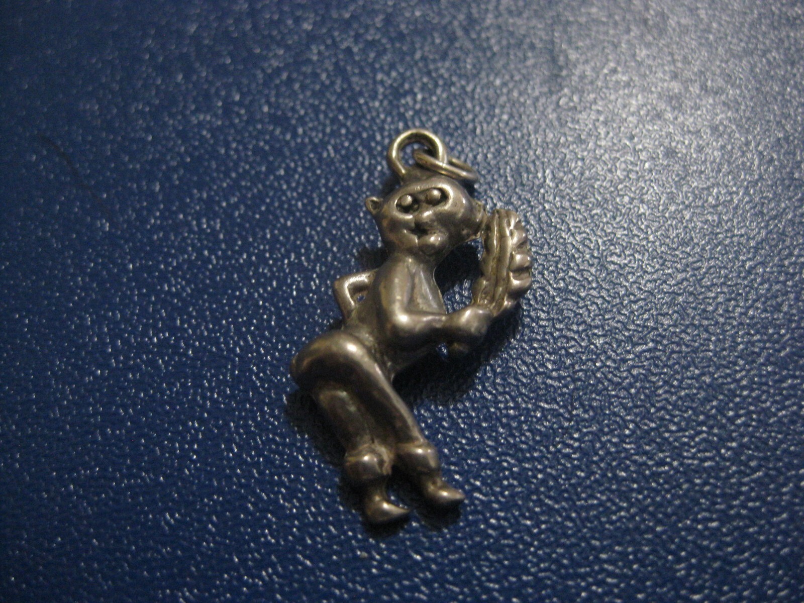 Sterling Silver Monkey with Leaf Charm - image 1