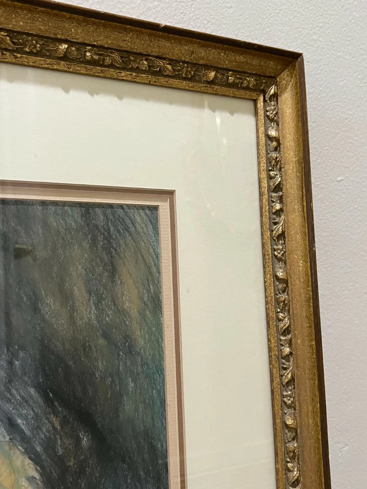 Retrato de mujer pastel original de Dianne, firmado, enmarcado, 17" x 21" (imagen) Foto 4 de 4