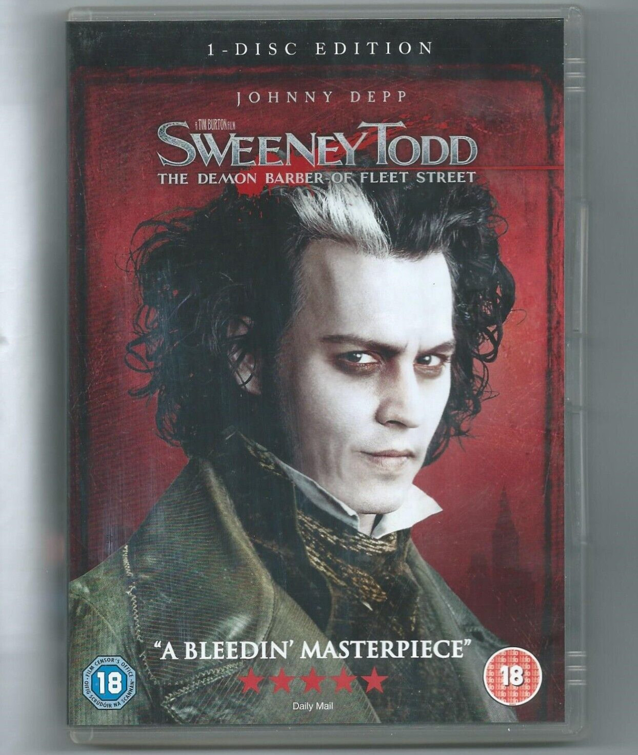 Sweeney Todd DVD 2007 Film Rated 18 Drama Horror Musical 111 Minutes Used