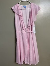 Draper James Womens Pink Floral Boho Tiered Wrap Dress Lined Rayon Sz S NWT