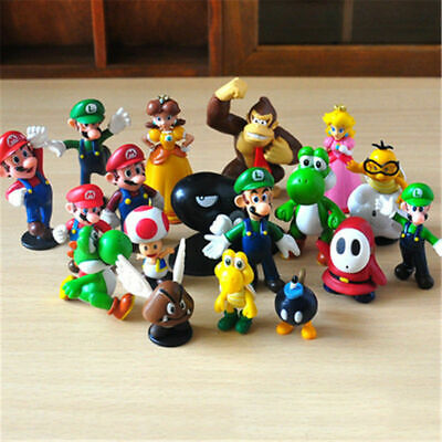 18 piezas kit de figuras set de Super Mario 3-7 cm nuevo