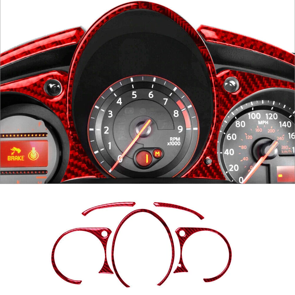 Juego de cubierta interior completo de fibra de carbono roja de 17 piezas para Nissan 370Z 2009-2020 Foto 2 de 4