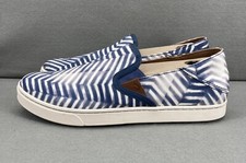 Olukai Women's Size 10 Pehuea Pa'i Vintage Indigo/Off White Casual Slip-On Shoes