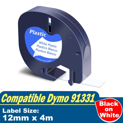 5 Stück Ersatz DYMO LetraTag Plus Mine 91331 Kunststoff Etiketten Band, 12 mm LT100H - Bild 1 von 18