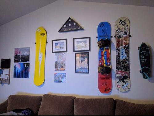 Snowboard Wall Storage Rack Snowboard Wall Mount Wall Display 4/PK - No Board - Picture 7 of 10