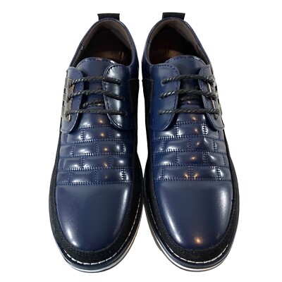 Gatsby Oxford Derby Leather Blue Shoes Euro 40 Men display picture 2