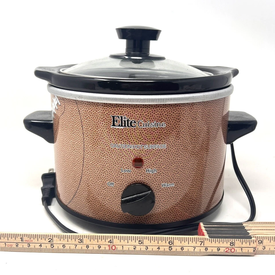 Elite Cuisine 1.5qt Slow Cooker Football Model MST-250FB Fondue Crockpot - Image 4 of 4