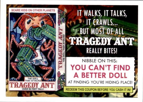 2020 Mars Attacks Wacky Packages Series 4 Coupon Backs #11 Tragedy Ant - NM - Picture 2 of 2