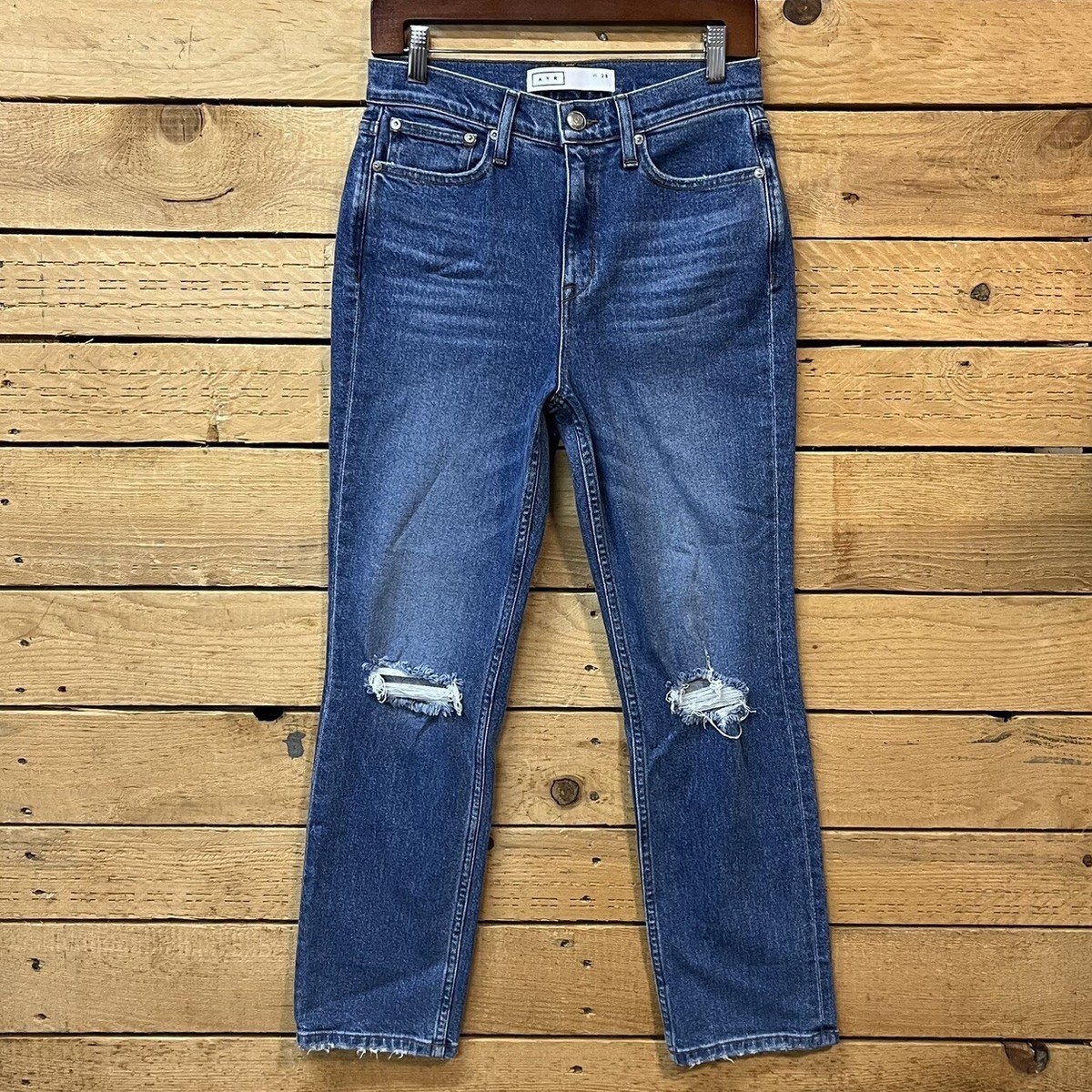 AYR The Yes Yes Yes Women's Size 28 Blue Jeans High Rise Straight Leg Crop  Denim