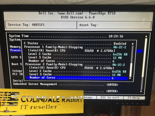 Dell PowerEdge R710 2x X5650 2.66GHz Six core 24GB RAM 6 x 3.5" Caddy h200i - Picture 9 of 13